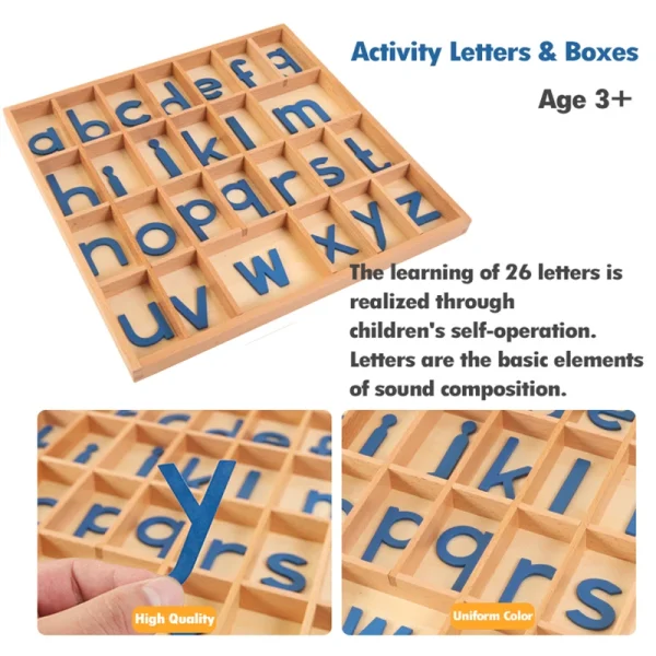 Children Montessori Activity Alphabet Box Language Toy Printed ABC Card Red Blue Letters Open Ended Educational Toy Teacher Aids - Image 3