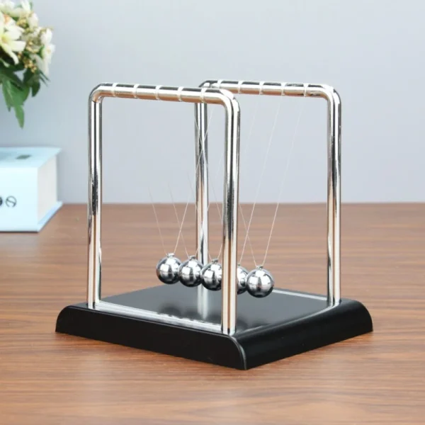 Portable Newtons Cradle Balance Metal Ball Science Physic Toy Fingertip Fidget Swinging Ball Toy for Desktop Anti-stress - Image 2