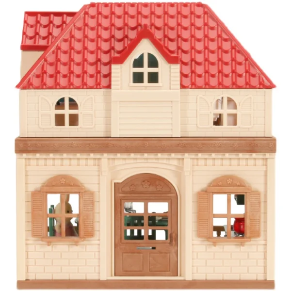 Simulation Kitchen Forest Family Small House Double Three- Story Villa Reindeer Animal Model Girl Dollhouse Furniture Toy Gifts - Image 2