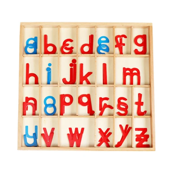 Children Montessori Activity Alphabet Box Language Toy Printed ABC Card Red Blue Letters Open Ended Educational Toy Teacher Aids - Image 5