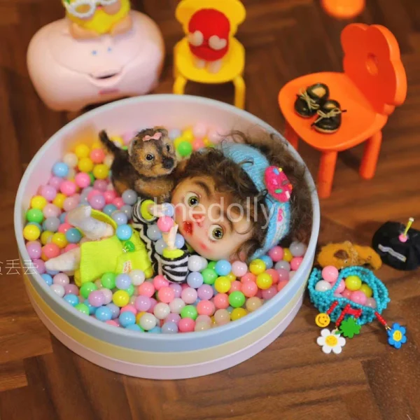 Super Cute 1/12 Scale Simulation Mini Color Ball Pool Pretend Play Miniature Dollhouse Children Room Furniture Accessories Toy - Image 4