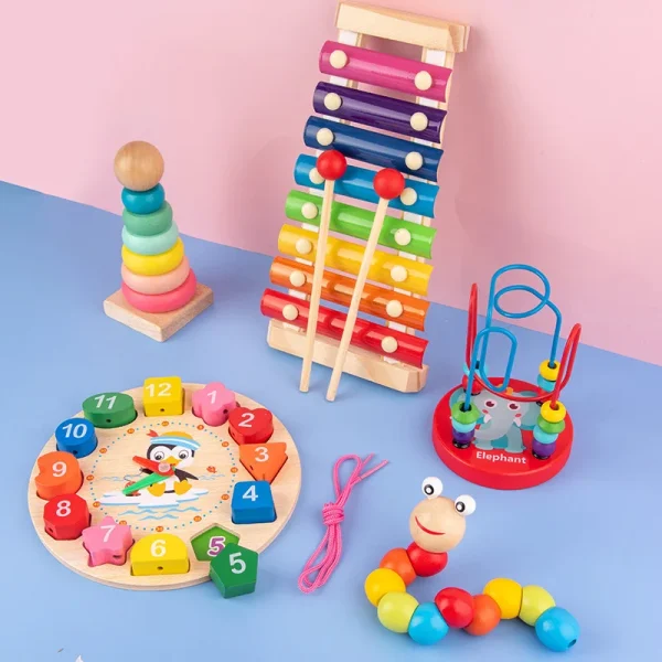 9 in 1 Wooden Montessori Toys Boy Girl Gift Baby Development Games Wood Puzzle for Kids Educational Learning Toy - Image 5