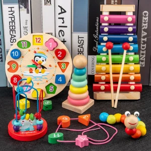 9 in 1 Wooden Montessori Toys Boy Girl Gift Baby Development Games Wood Puzzle for Kids Educational Learning Toy