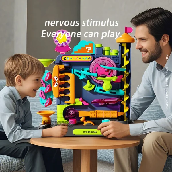 Educational Montessori Toy Multi-Layer Track Adventure Game Rail Rolling Ball Model Interactive Brain for Children Kids - Image 6