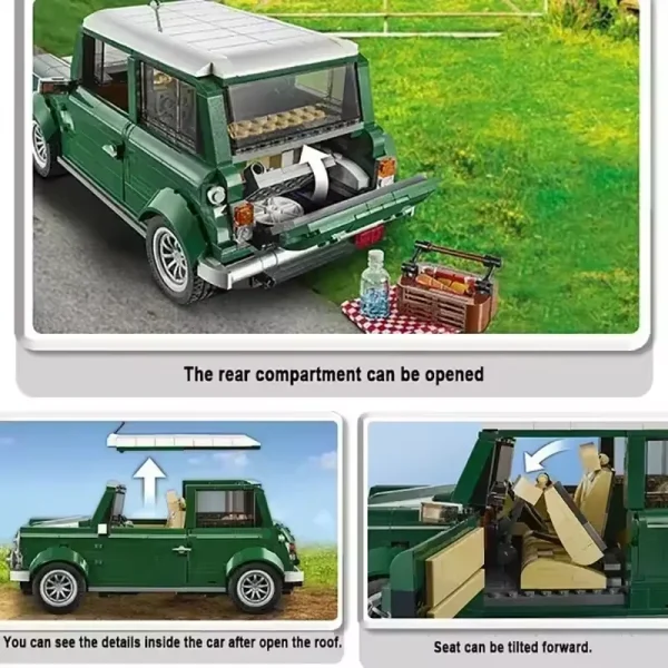 MOC Classic Technical Green CAR Model Compatible 10242 Building Blocks Sets Automobile Vehicle Education Toys Birthday Christmas - Image 3