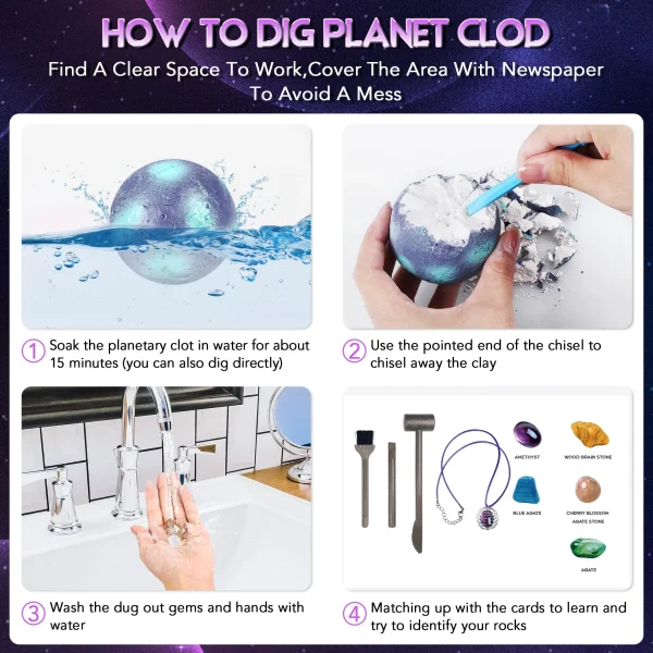 Children Archaeological Digging Toy Treasure Planet Gem Ore Exploration of The Solar System Mining Science Educational Toys - Image 2